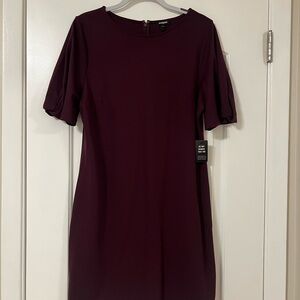 Express Women's Burgundy Short Sleeve Sheath Dress